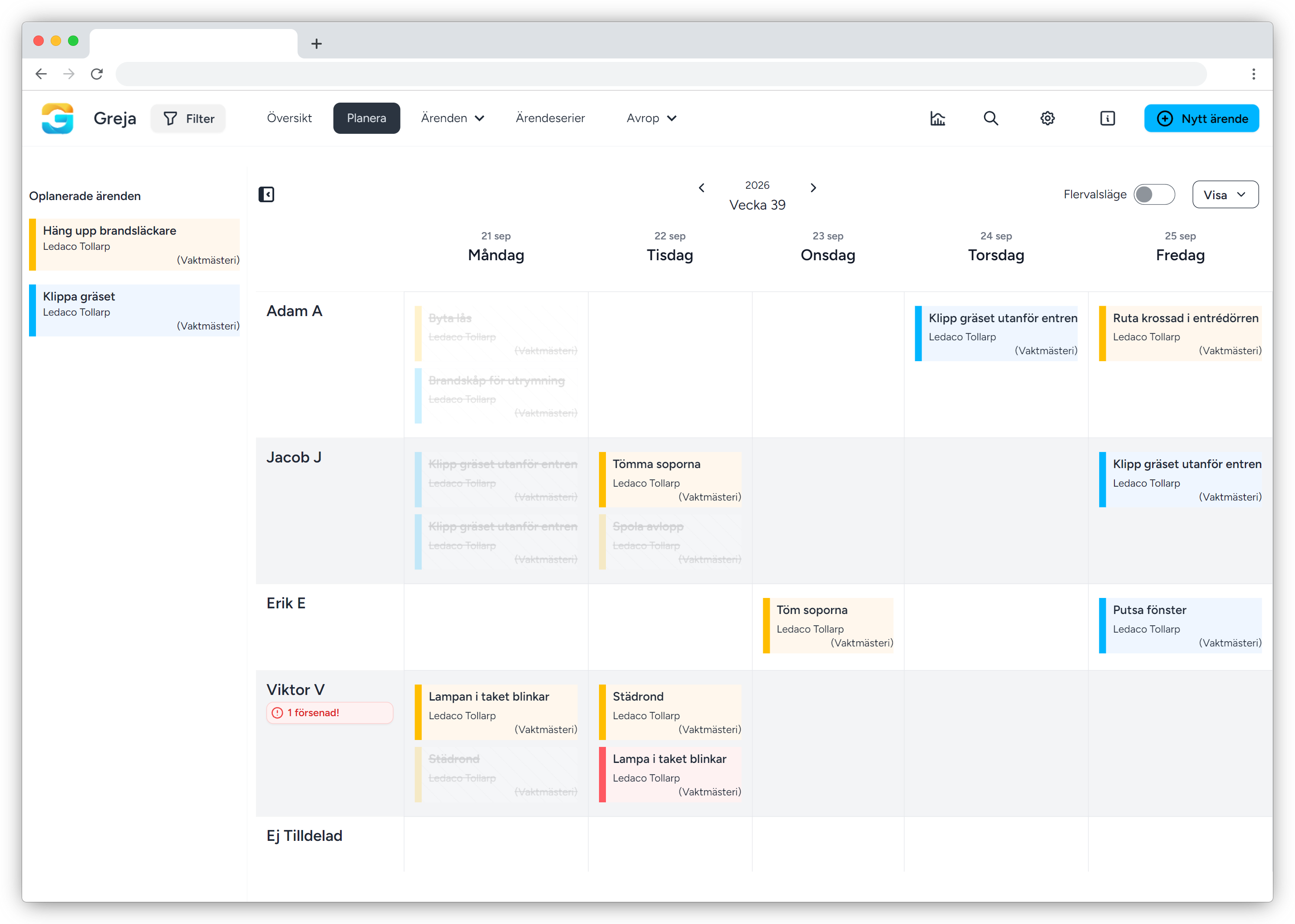 Plan the week with a clear calendar.